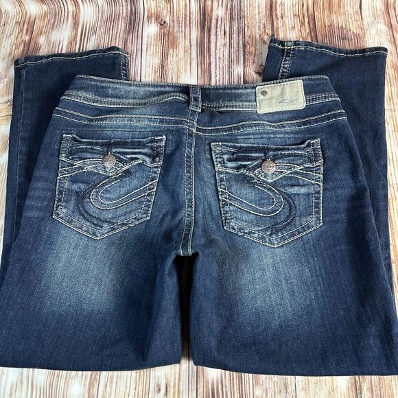 Silver Jeans AIKO Mid Capri Womens Size 30 Blue Low Rise Denim Crop Pants 30x24 - Picture 4 of 13